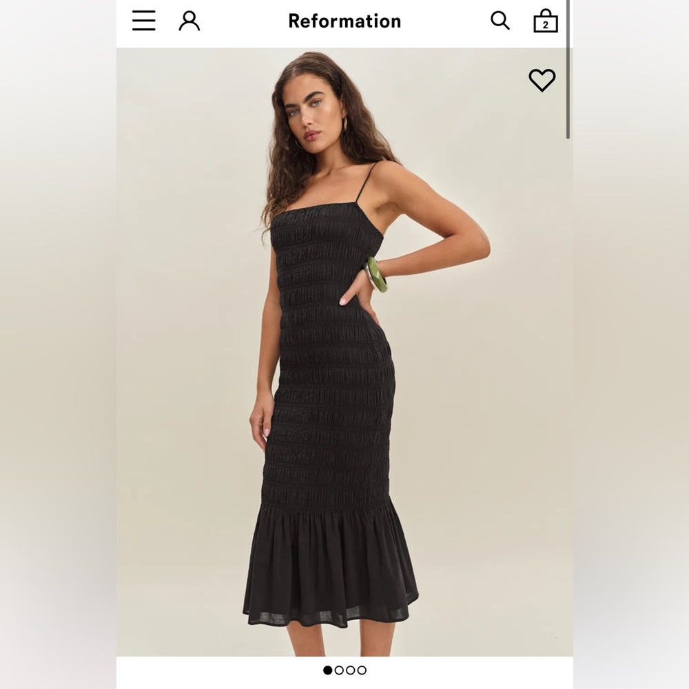 Reformation Seren Dress Black - Size 6